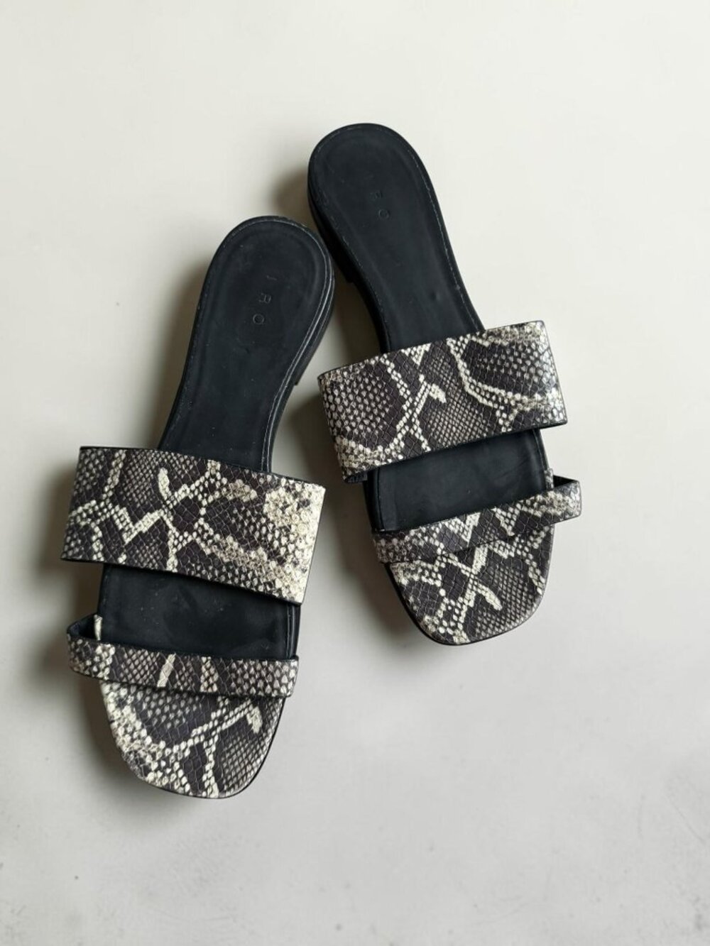 IRO Snake Print Leather Slides Sandals Size 40 / 10